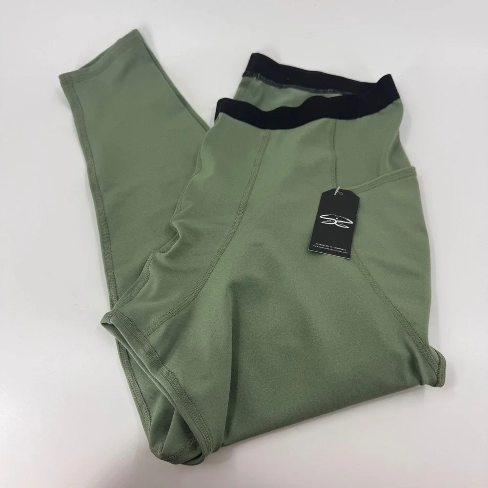 Sweat &‎ Soul Mens XXL Olive Green Compression Pants Training Tights NWT